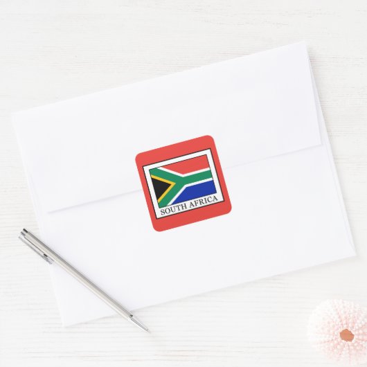 Zuid-Afrika Vierkante Sticker (Envelop)