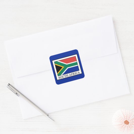 Zuid-Afrika Vierkante Sticker (Envelop)