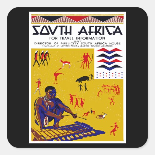 Zuid-Afrika Vierkante Sticker (Voorkant)