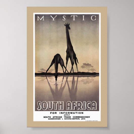 Zuid-Afrika Vintage Reisposter Gerestaureerd Poster (Voorkant)