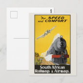 Zuid-Afrika Vintage Travel Poster 1934 Briefkaart (Voorkant / Achterkant)