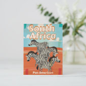 Zuid-Afrika Vintage Travel Poster Briefkaart (Staand voorkant)