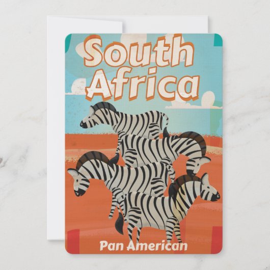 Zuid-Afrika Vintage Travel Poster Kaart (Voorkant)