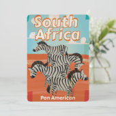 Zuid-Afrika Vintage Travel Poster Kaart (Staand voorkant)