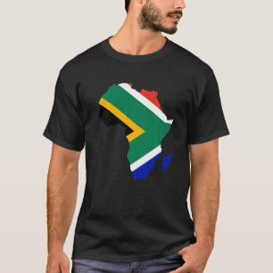 Zuid-Afrika Vlag Afrika Continent Silhouette Sout T-shirt