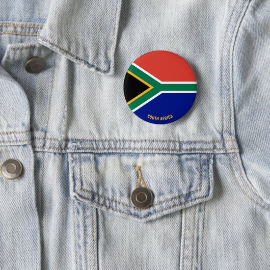 Zuid-Afrika Vlag charmerend patriottisch Ronde Button 5,7 Cm (In situ)