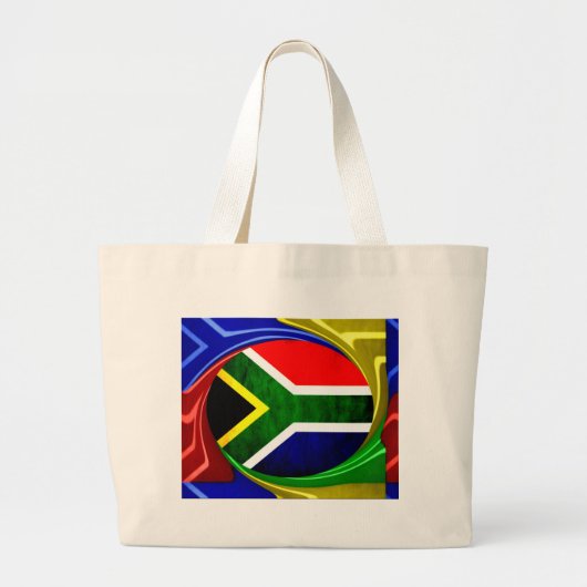 Zuid-Afrika Vlag: Dynamisch Spiraal Motief Grote Tote Bag (Voorkant)
