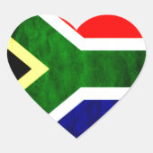 Zuid-Afrika Vlag: Dynamisch Spiraal Motief Hart Sticker (Voorkant)
