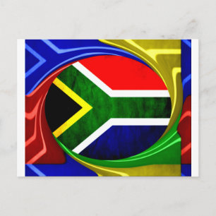 Zuid-Afrika Vlag: Dynamisch Wervel Motief Briefkaart