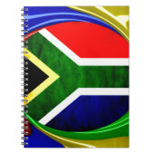 Zuid-Afrika Vlag: Dynamisch Wervel Motief Notitieboek (Voorkant)