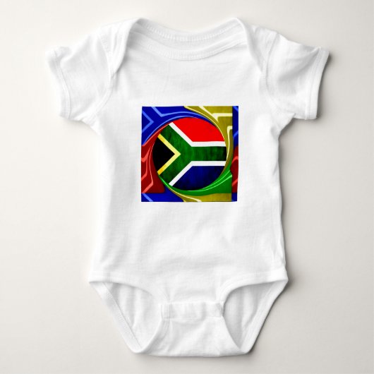 Zuid-Afrika Vlag: Dynamisch Wervel Motief Romper (Voorkant)