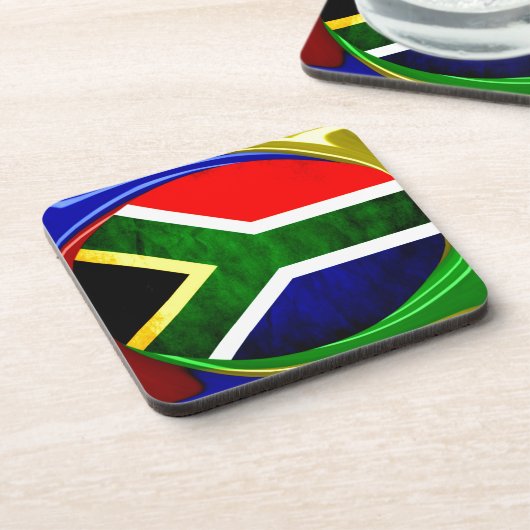 Zuid-Afrika Vlag: Dynamisch Wervelend Motief Onderzetter (Linkerzijde)