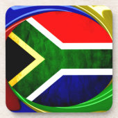 Zuid-Afrika Vlag: Dynamisch Wervelend Motief Onderzetter (Voorkant)