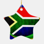 Zuid-Afrika Vlag: Dynamisch wervelmotief Keramisch Ornament (Voorkant)