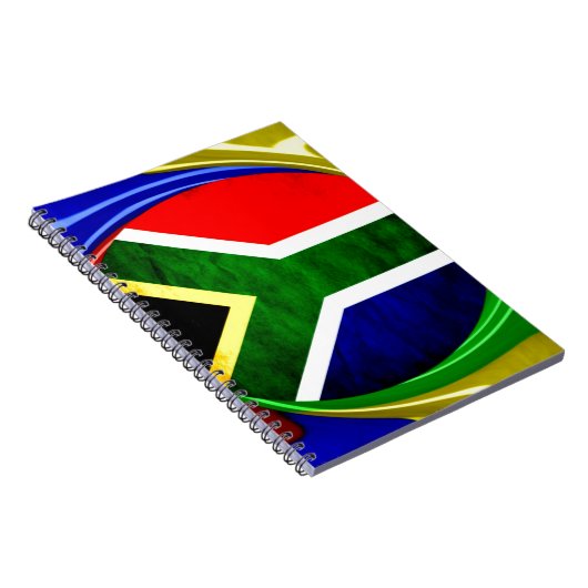 Zuid-Afrika Vlag: Dynamisch wervelmotief Notitieboek (Rechterzijde)