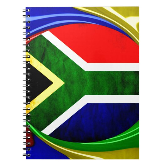 Zuid-Afrika Vlag: Dynamisch wervelmotief Notitieboek (Voorkant)