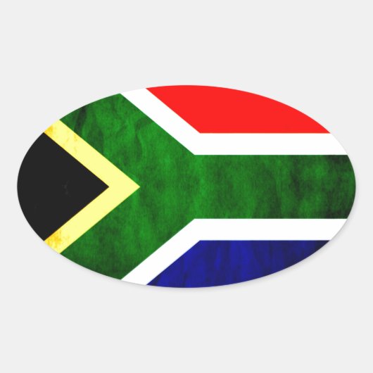 Zuid-Afrika Vlag: Dynamisch wervelmotief Ovale Sticker (Voorkant)