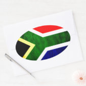 Zuid-Afrika Vlag: Dynamisch wervelmotief Ovale Sticker (Envelop)