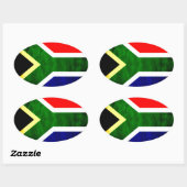 Zuid-Afrika Vlag: Dynamisch wervelmotief Ovale Sticker (Vel)