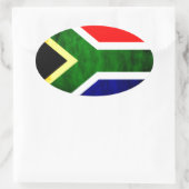 Zuid-Afrika Vlag: Dynamisch wervelmotief Ovale Sticker (Tas)