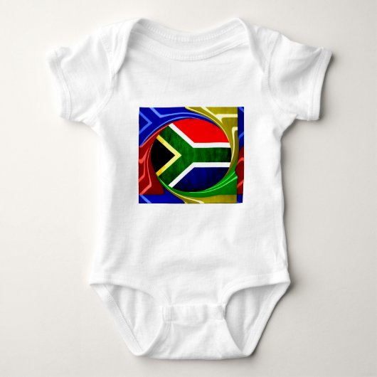Zuid-Afrika Vlag: Dynamisch wervelmotief Romper (Voorkant)