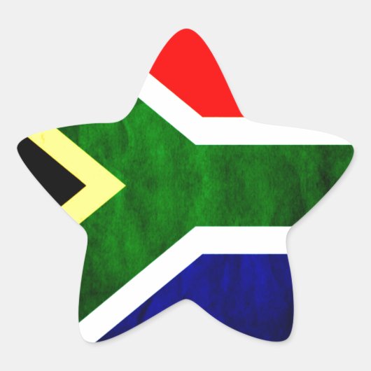 Zuid-Afrika Vlag: Dynamisch wervelmotief Ster Sticker (Voorkant)