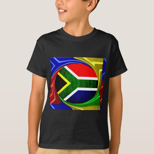 Zuid-Afrika Vlag: Dynamisch wervelmotief T-shirt (Voorkant)