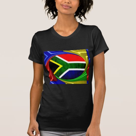 Zuid-Afrika Vlag: Dynamisch wervelmotief T-shirt (Voorkant)