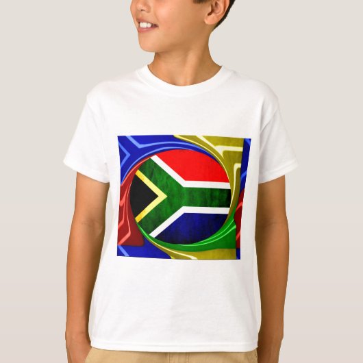 Zuid-Afrika Vlag: Dynamisch wervelmotief T-shirt (Voorkant)