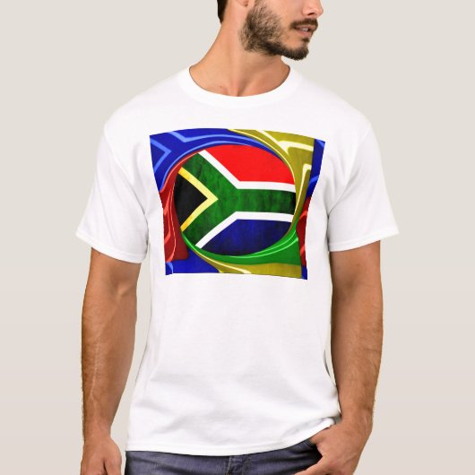 Zuid-Afrika Vlag: Dynamisch wervelmotief T-shirt (Voorkant)