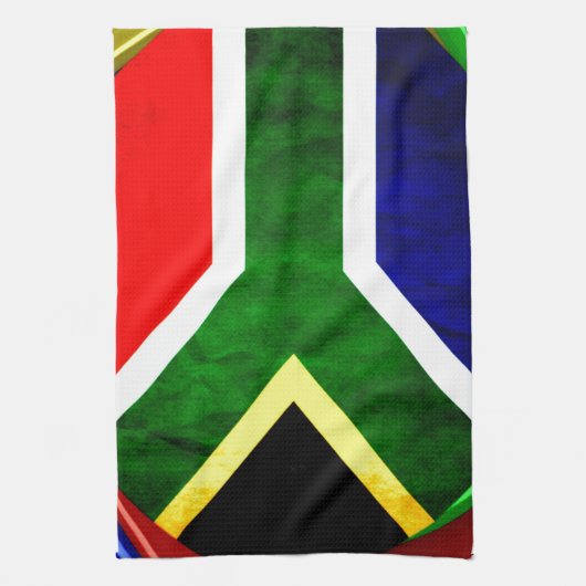 Zuid-Afrika Vlag: Dynamisch wervelmotief Theedoek (Verticaal)