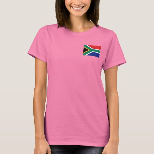 Zuid-Afrika Vlag en Kaart Dk T-Shirt (Voorkant)