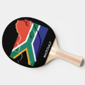 ZUID-AFRIKA-VLAG EN MAP-GERICHTE ZWART TAFELTENNISBATJE (Zijkant)