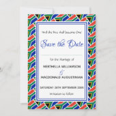 ZUID-AFRIKA VLAG Gepersonaliseerd Schrift Stijlvol Save The Date (Voorkant)