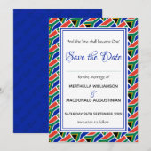ZUID-AFRIKA VLAG Gepersonaliseerd Schrift Stijlvol Save The Date (Voorkant / Achterkant)