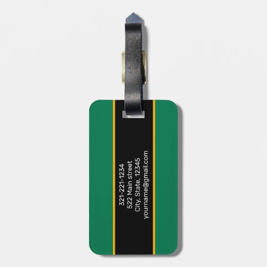 Zuid-Afrika Vlag Gepersonaliseerde reisbagage Bagagelabel (Achterkant verticaal)