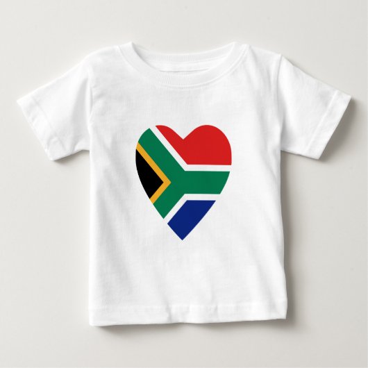 Zuid-Afrika Vlag Hart T-Shirt (Voorkant)