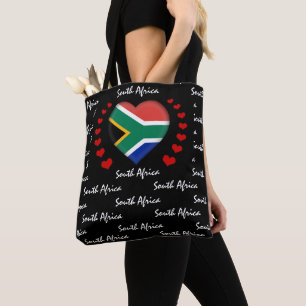 Zuid-Afrika Vlag & Hart, Vlag mode/sport Tote Bag