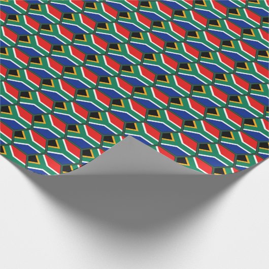 Zuid-Afrika Vlag Honingraat Wrapppapier Cadeaupapier (Hoek)