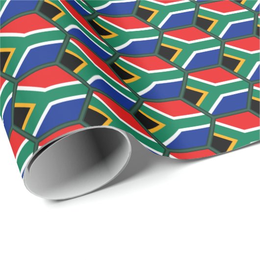 Zuid-Afrika Vlag Honingraat Wrapppapier Cadeaupapier (Rol Hoek)