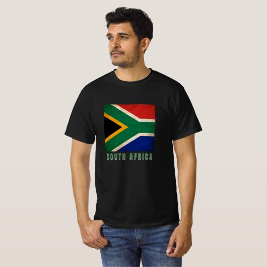 ZUID-AFRIKA vlag, in Grunge, Design 2021 - T-shirt (Voorkant volledig)