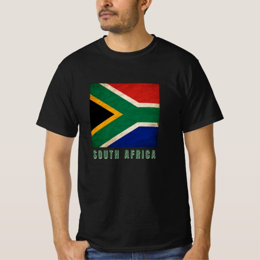 ZUID-AFRIKA vlag, in Grunge, Design 2021 - T-shirt (Voorkant)