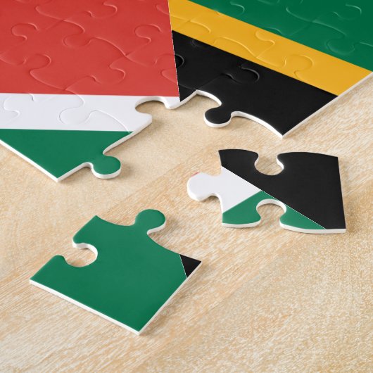 zuid - afrika vlag jigzaag puzzel legpuzzel (Zijkant)