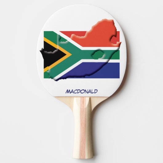 ZUID-AFRIKA VLAG & KAART Gepersonaliseerd Tafeltennisbatje (Voorkant)