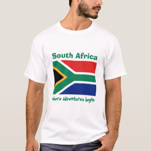 Zuid-Afrika vlag + kaart + T-shirt voor tekst