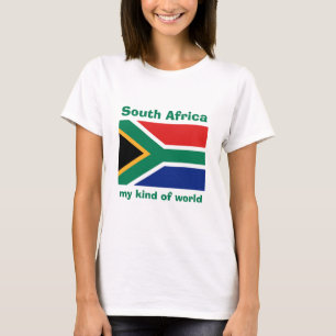 Zuid-Afrika Vlag + Kaart + Tekst T-shirt
