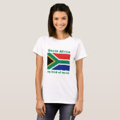 Zuid-Afrika Vlag + Kaart + Tekst T-shirt (Voorkant volledig)