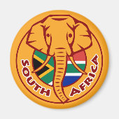 Zuid-Afrika Vlag olifant Magneet (Voorkant)