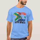 Zuid-Afrika Vlag Olifant Protea Vintage T-shirt (Voorkant)