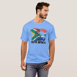 Zuid-Afrika Vlag Olifant Protea Vintage T-shirt